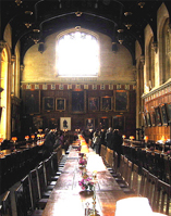 The dining hall in Christchurch College